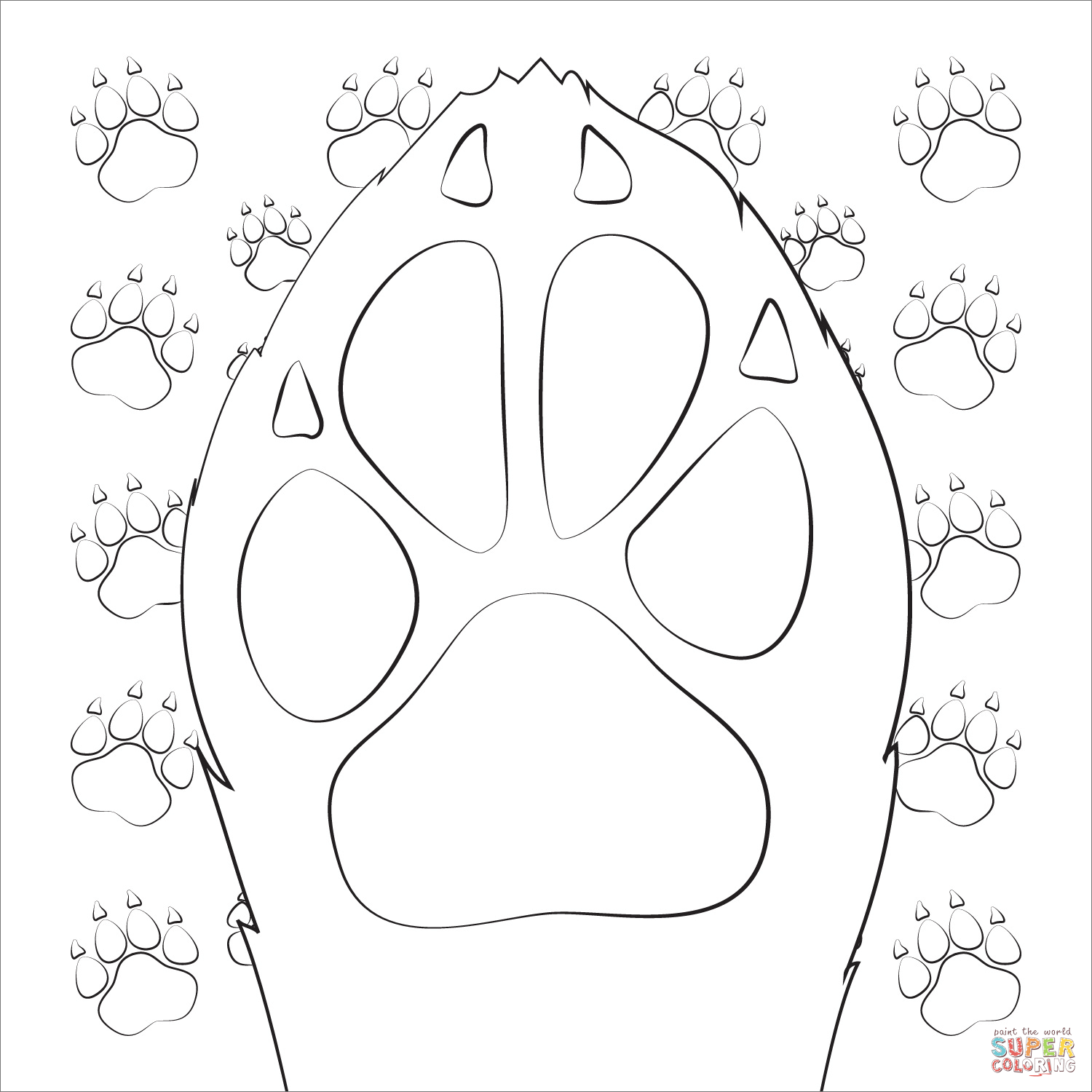 Dog paw coloring page free printable coloring pages