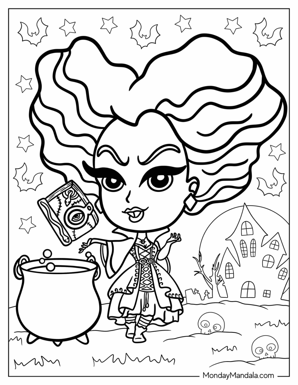 Hocus pocus coloring pages free pdf printables