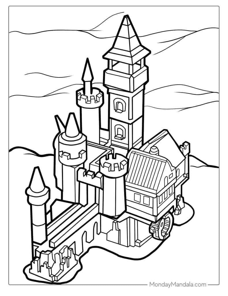 Castle coloring pages free pdf printables