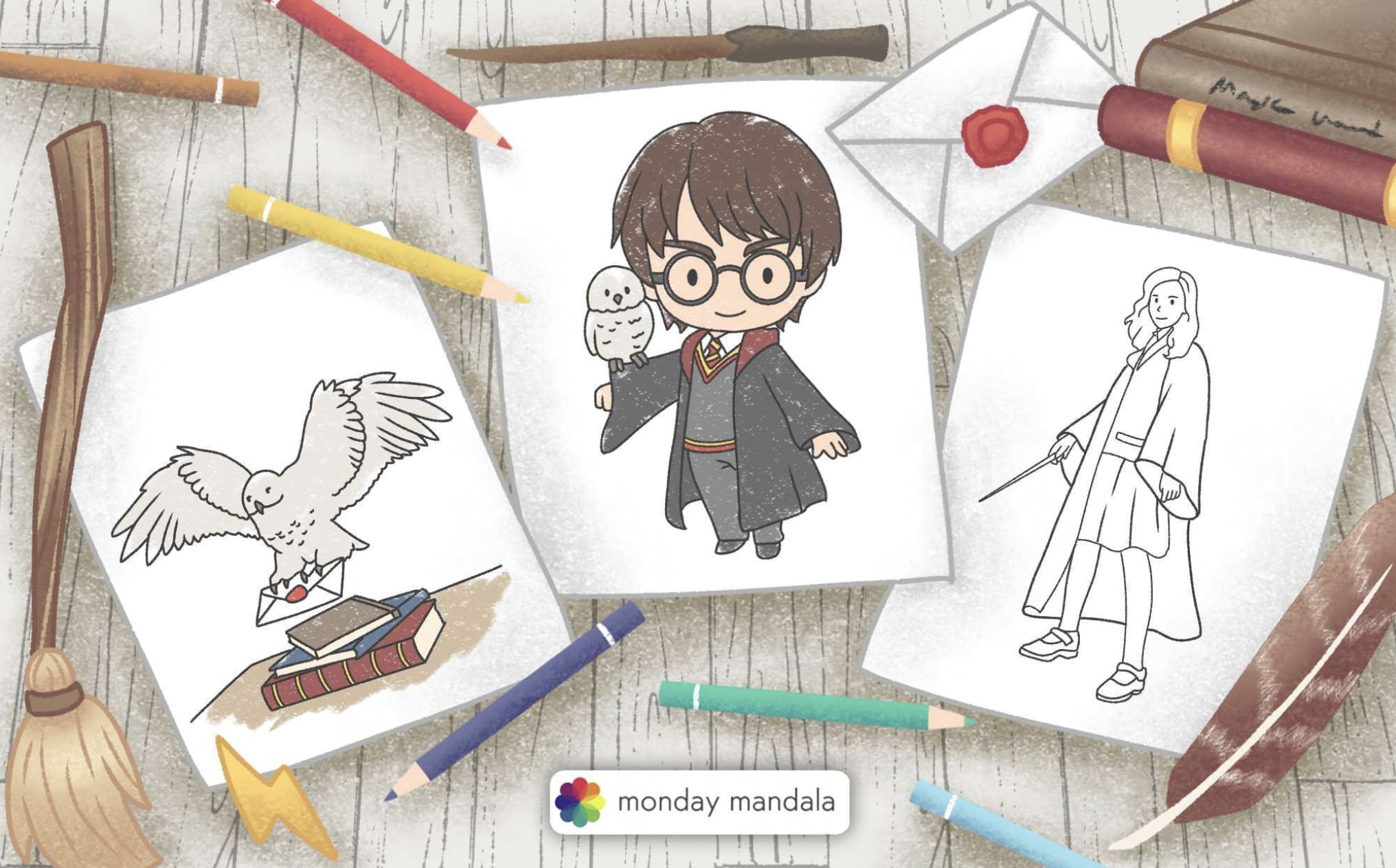 Harry potter coloring pages free pdf printables