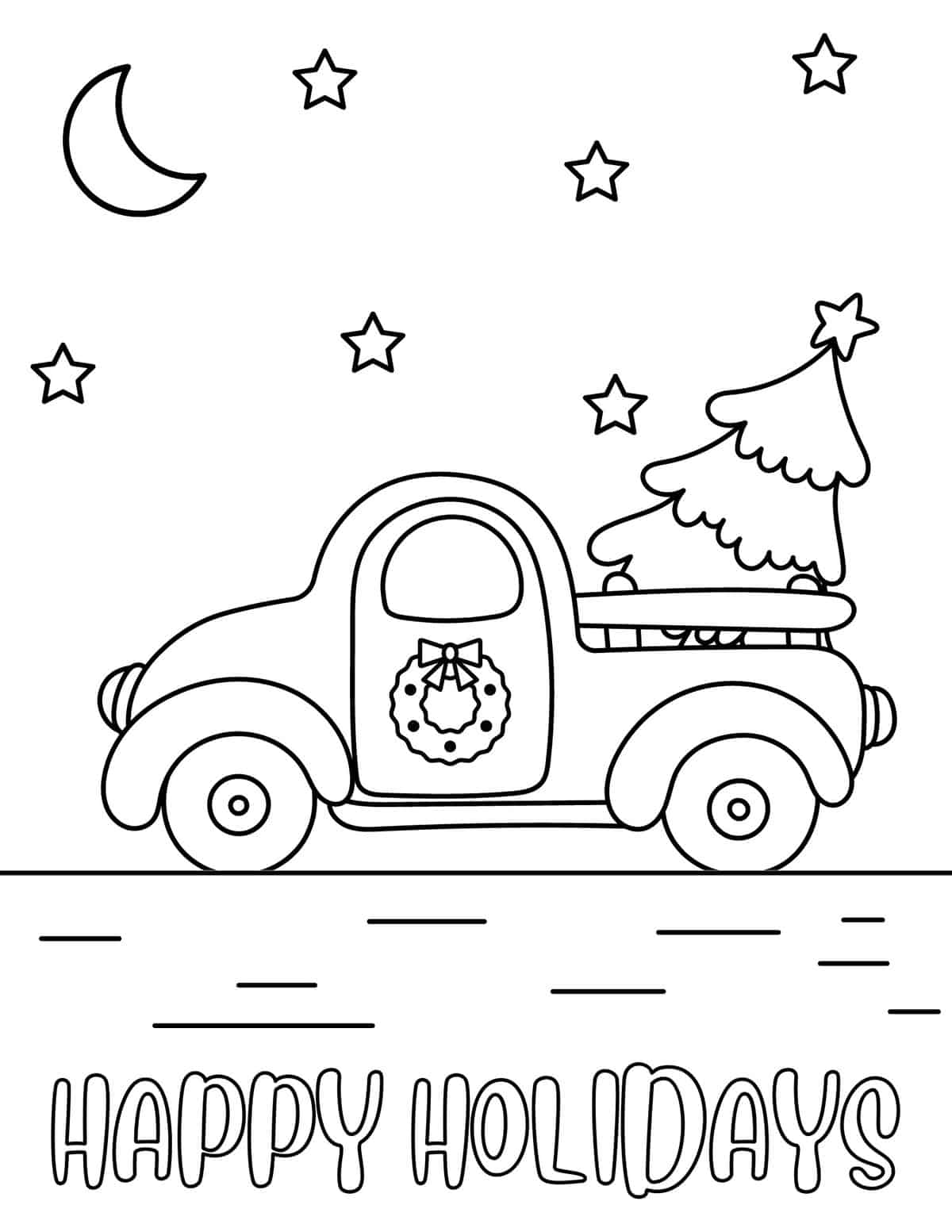 Free printable christmas tree coloring pages