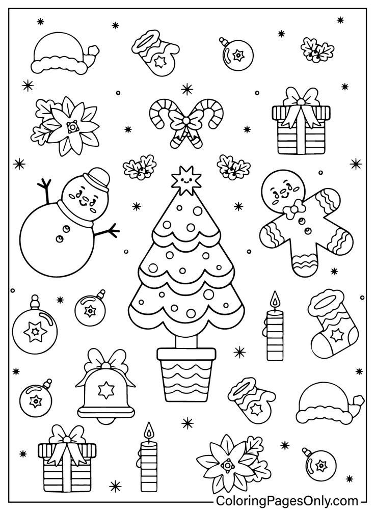 Christmas ornaments coloring pages