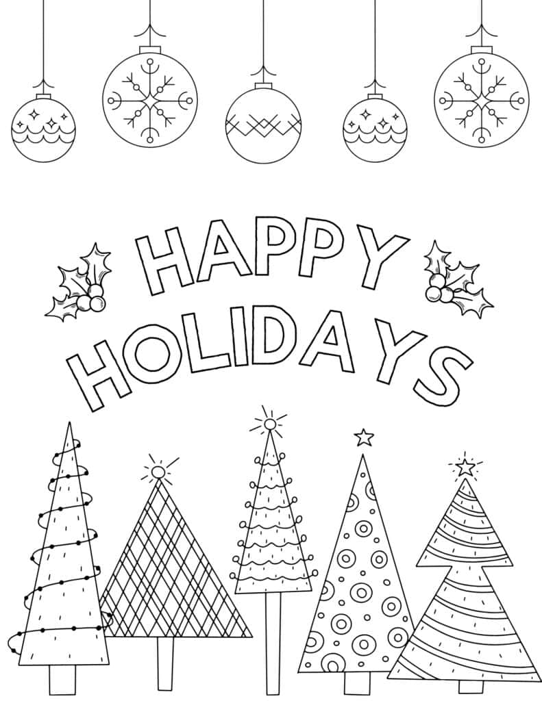 Free printable christmas tree coloring pages