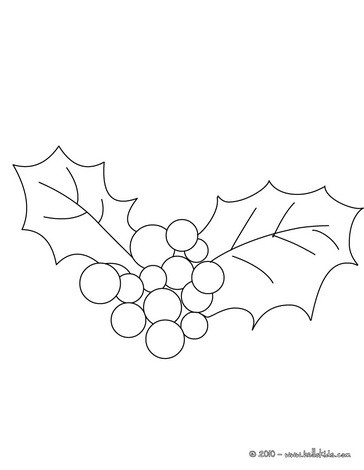 Holly branch coloring pages