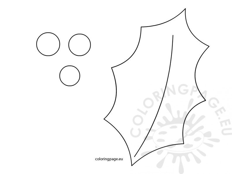 Holly template coloring page