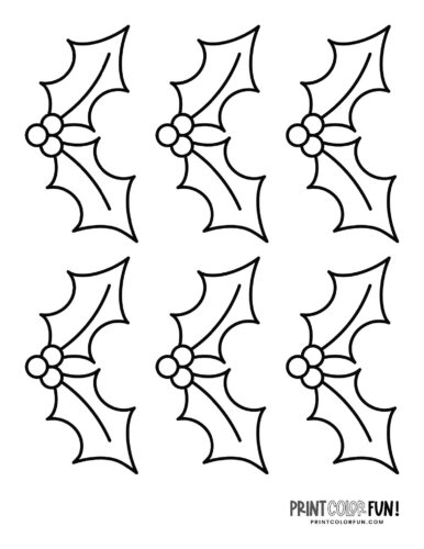 Holly clipart coloring pages for festive christmas crafting fun at