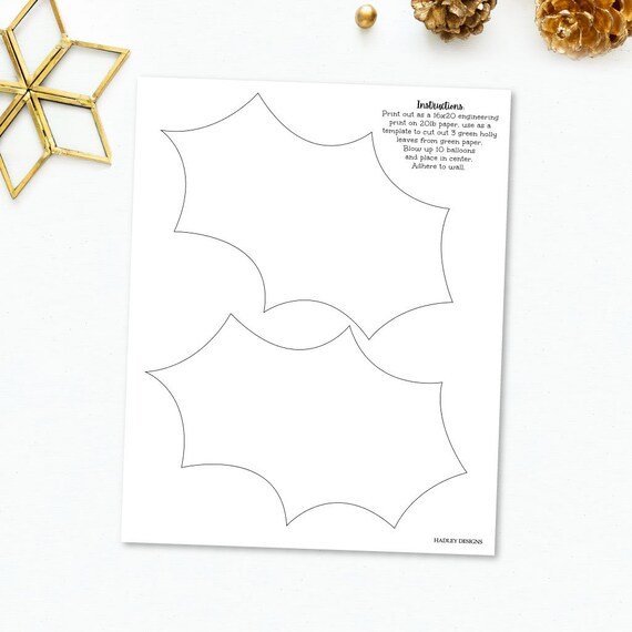 Christmas holly leaf outline template holly leaf stencil holly leaf mold holly leaf pattern christmas holly craft diy christmas craft