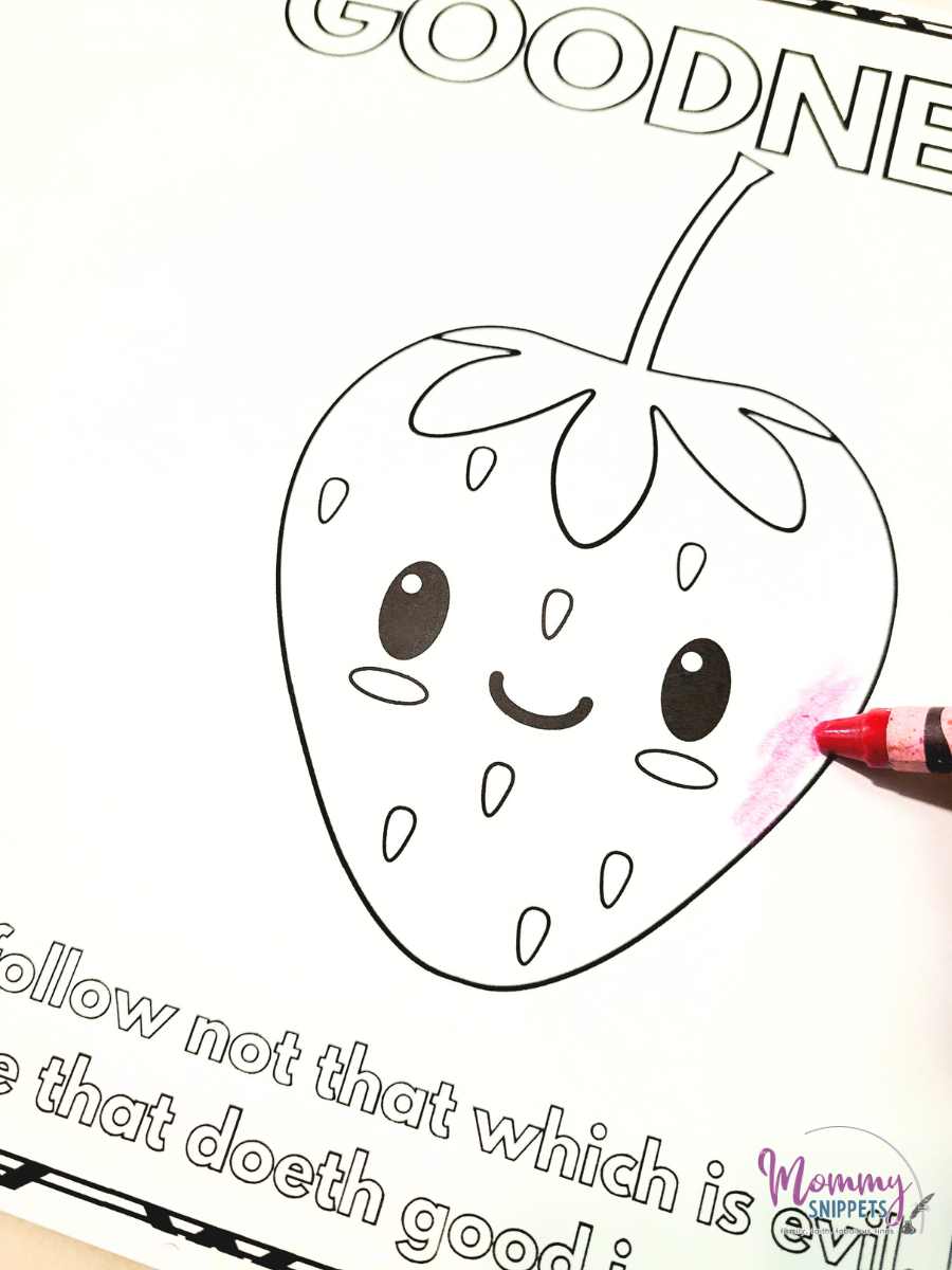 Get your free fruit of the spirit coloring page for kids