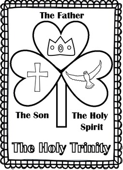 The holy trinity coloring pages and colored mini poster set tpt