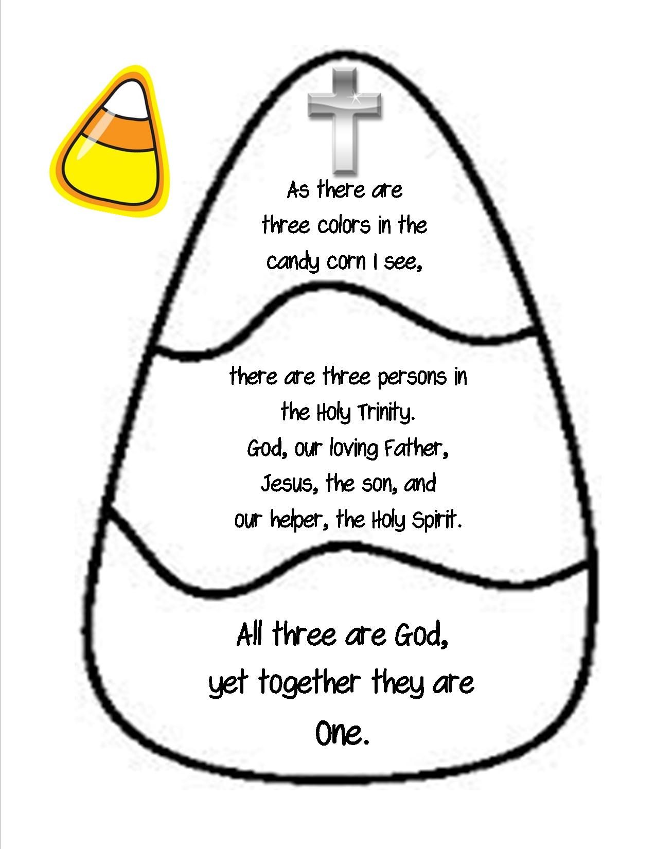 Candy corn trinity coloring page