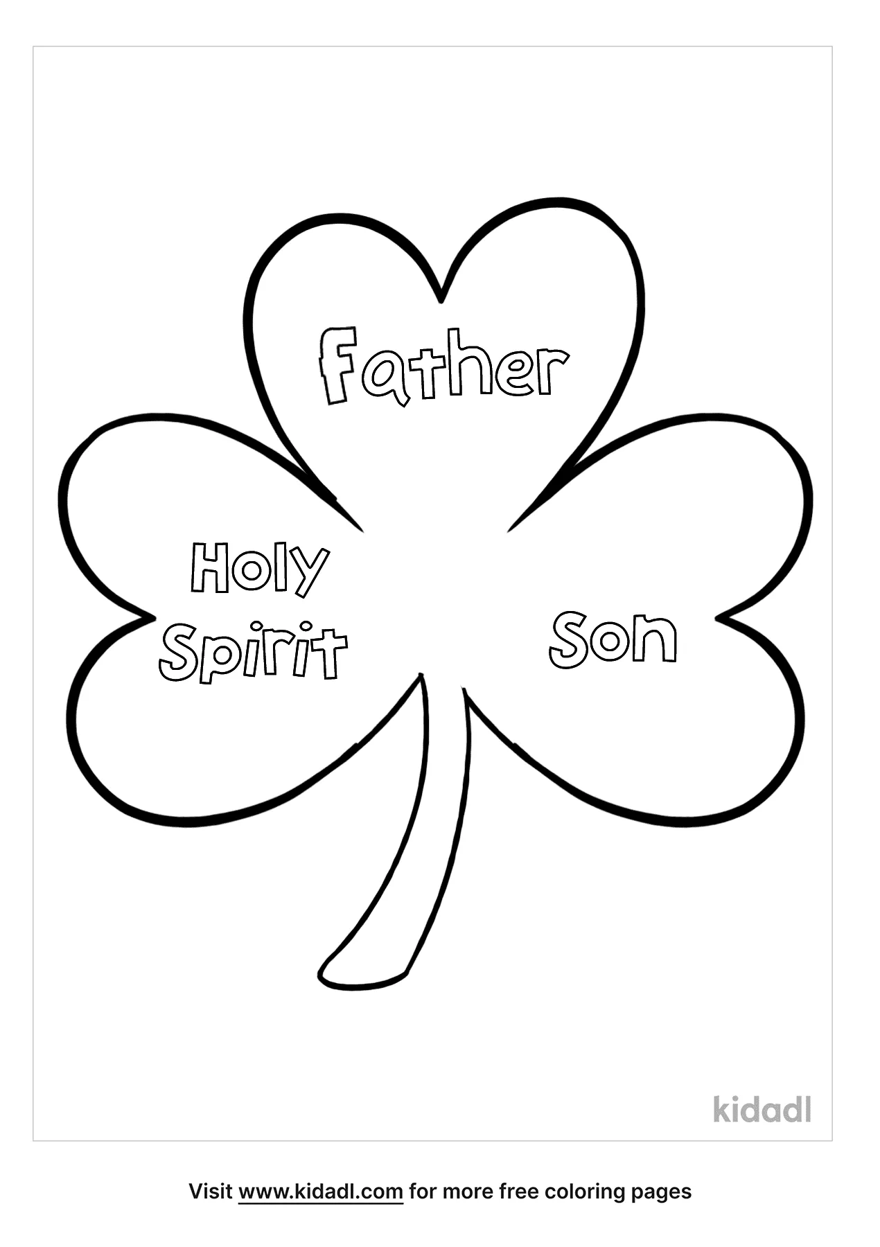 Free holy trinity clover coloring page coloring page printables