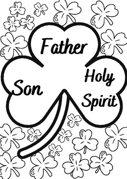 Father son and holy spirit shamrock coloring page by fort and joy teaching