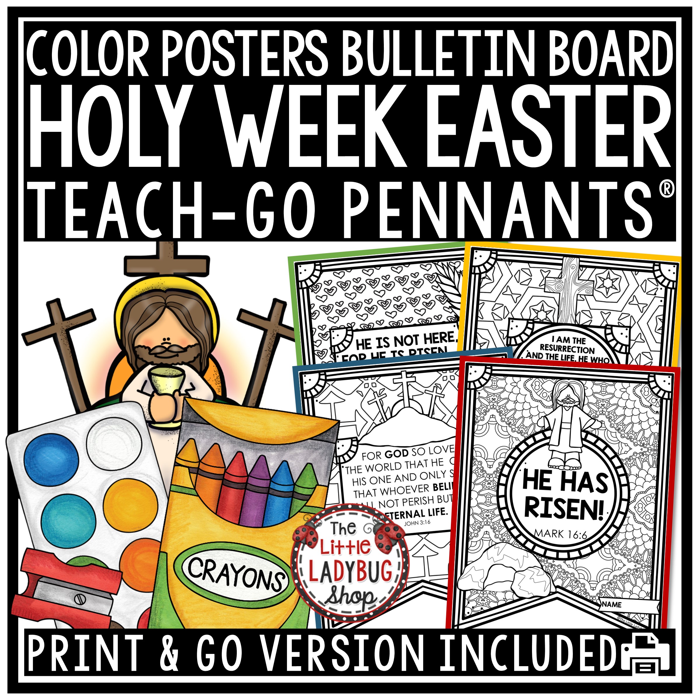 Easter holy week bible verses coloring