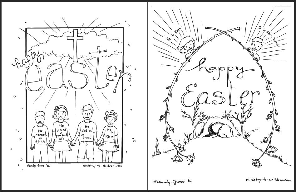 Easter coloring page bundle