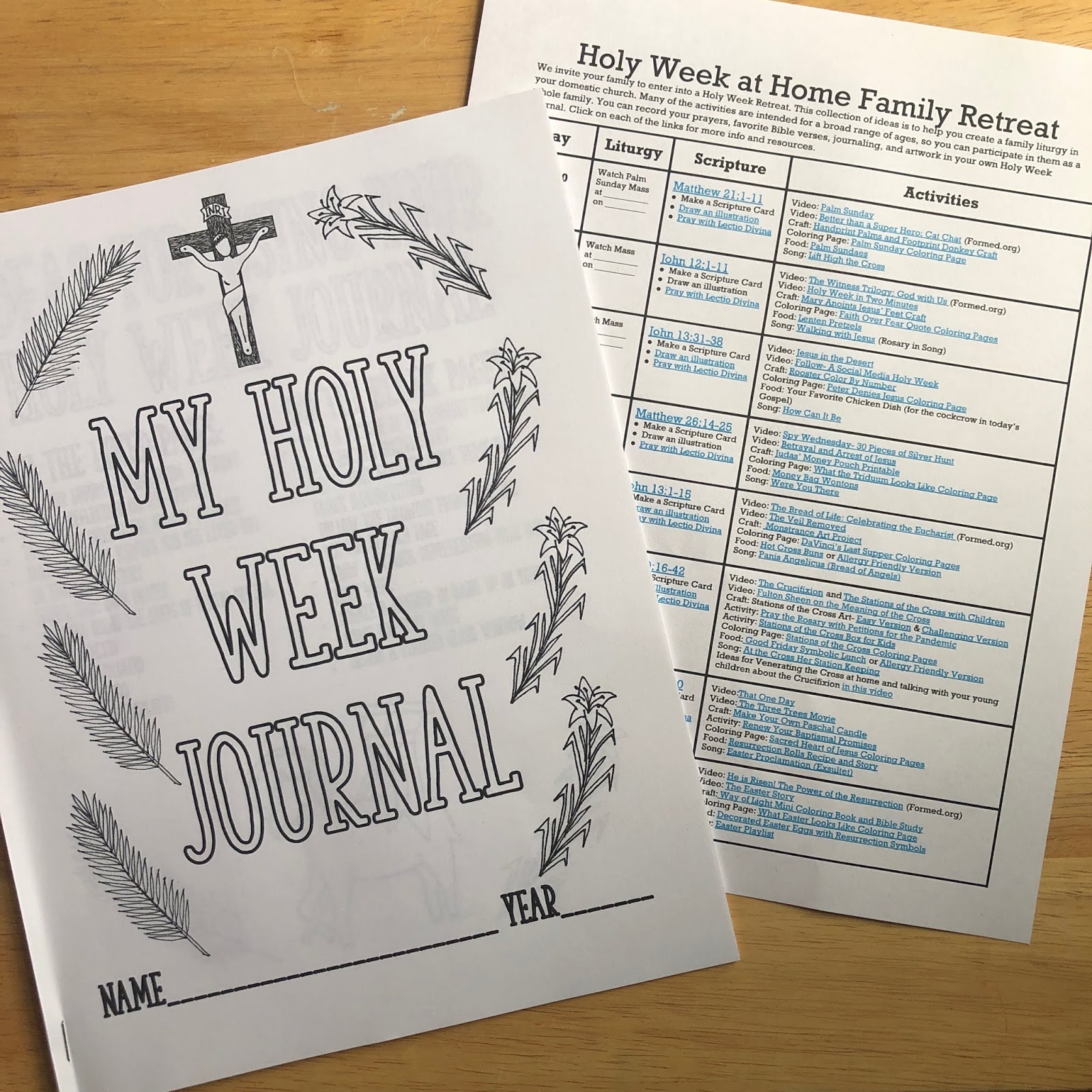 Look to him and be radiant holy week at home editable schedule and resources