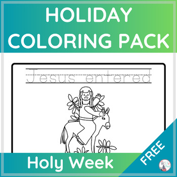 Holy week easter story coloring pages with traceable text free pack sequencing