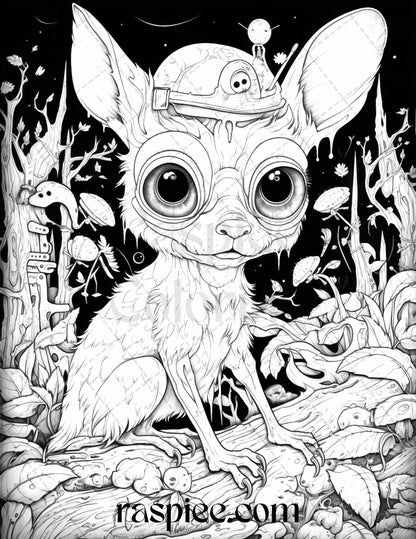 Halloween scary animals grayscale coloring pages printable for adul â coloring