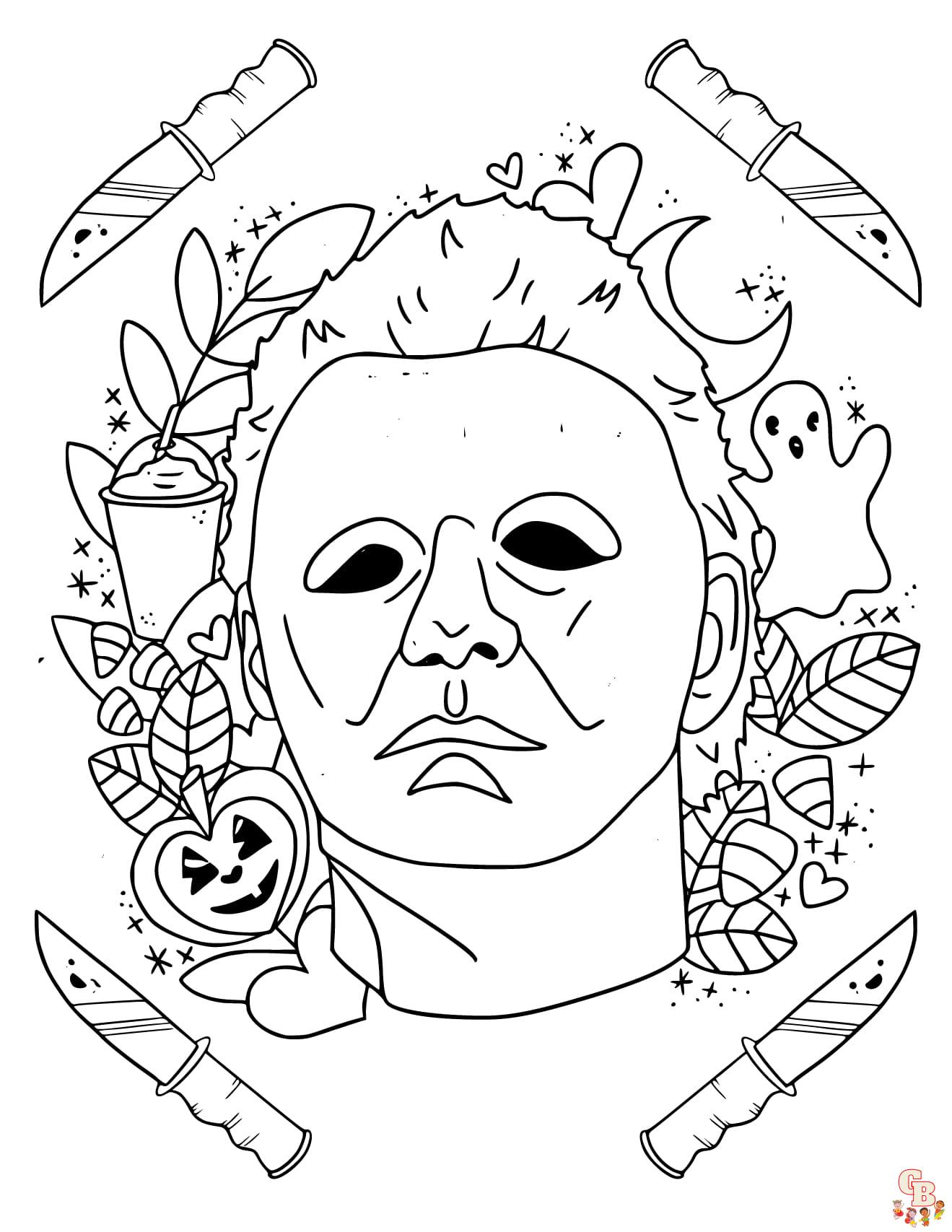 Printable michael myers coloring pages free for kids and adults