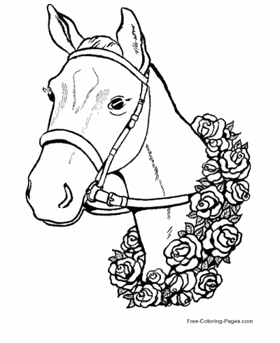 Horse coloring pages sheets and pictures