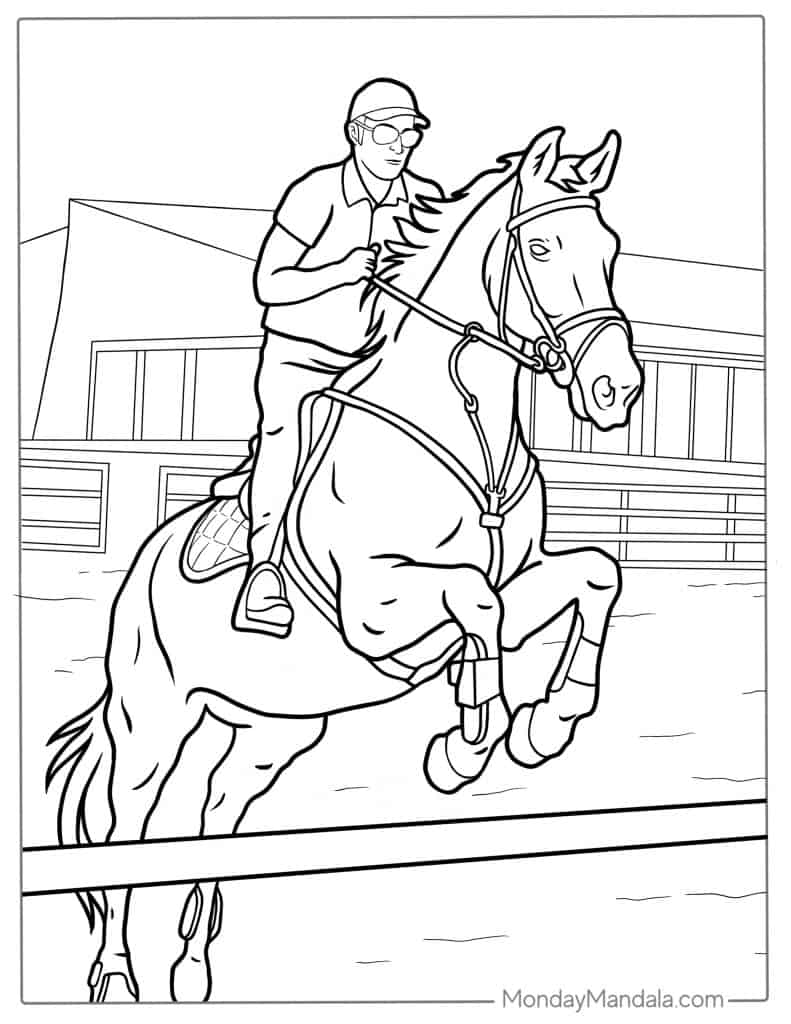 Horse coloring pages free pdf printables