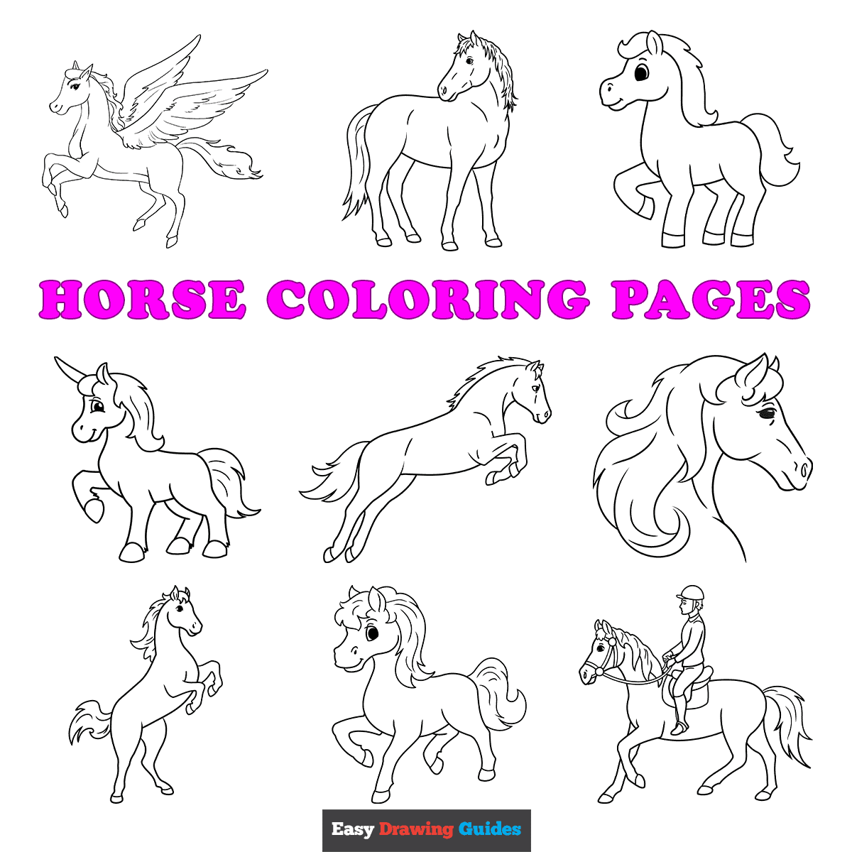 Free printable horse coloring pages for kids