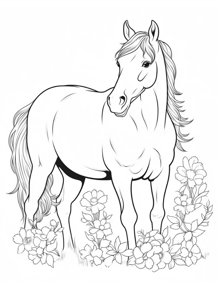 Horse coloring pages hue therapy