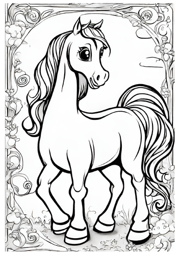 Cute printable horse coloring pages for a horse