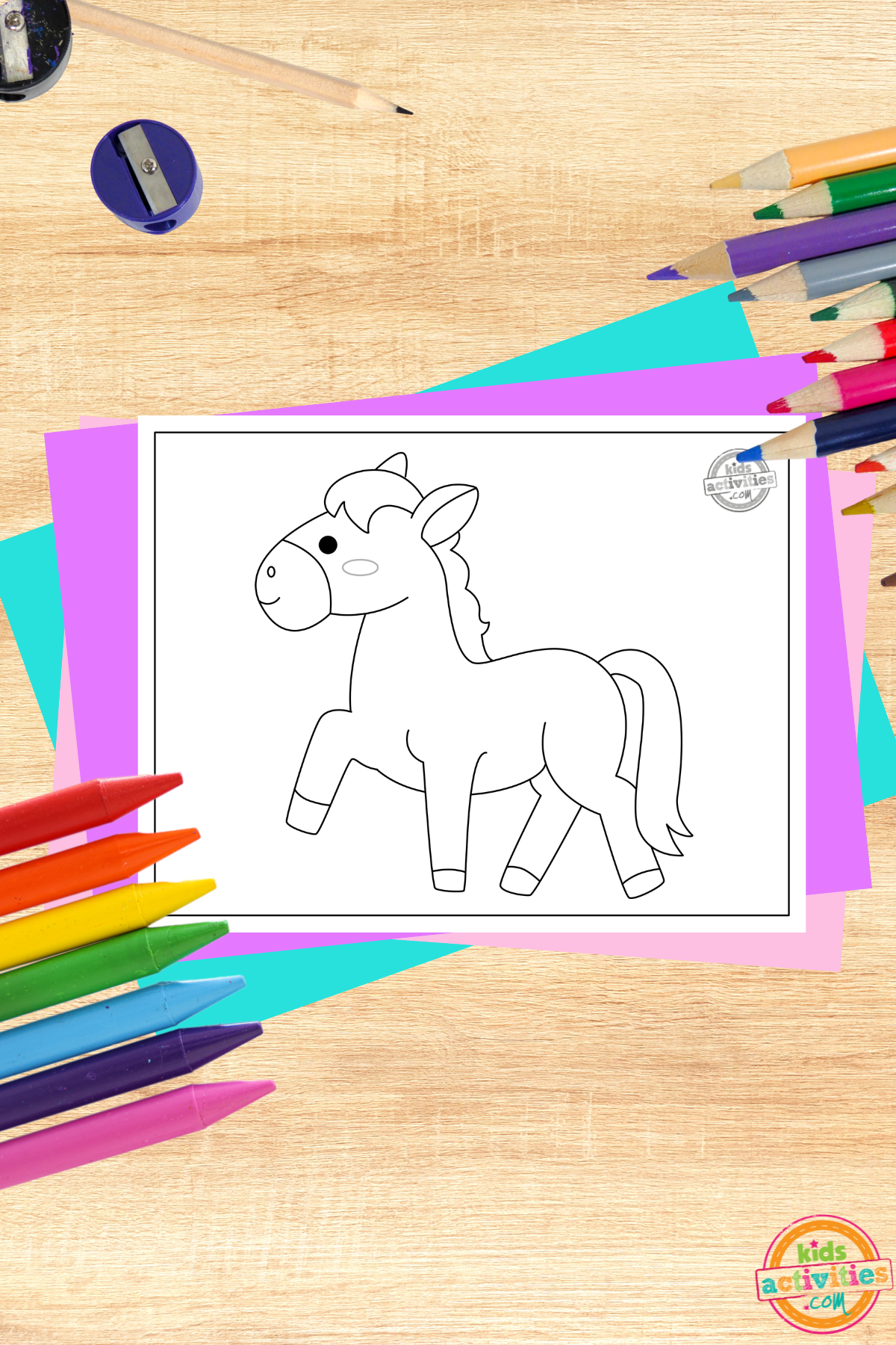 Cute horse coloring page for kids kids activities blog