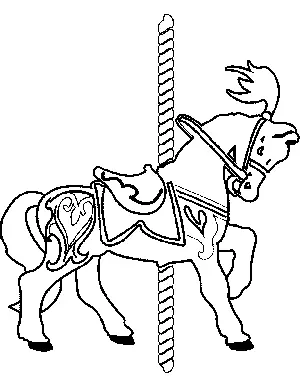 Carousel horse coloring page