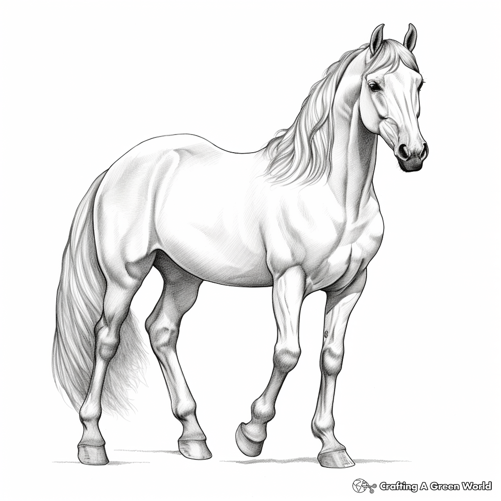 Horse realistic coloring pages