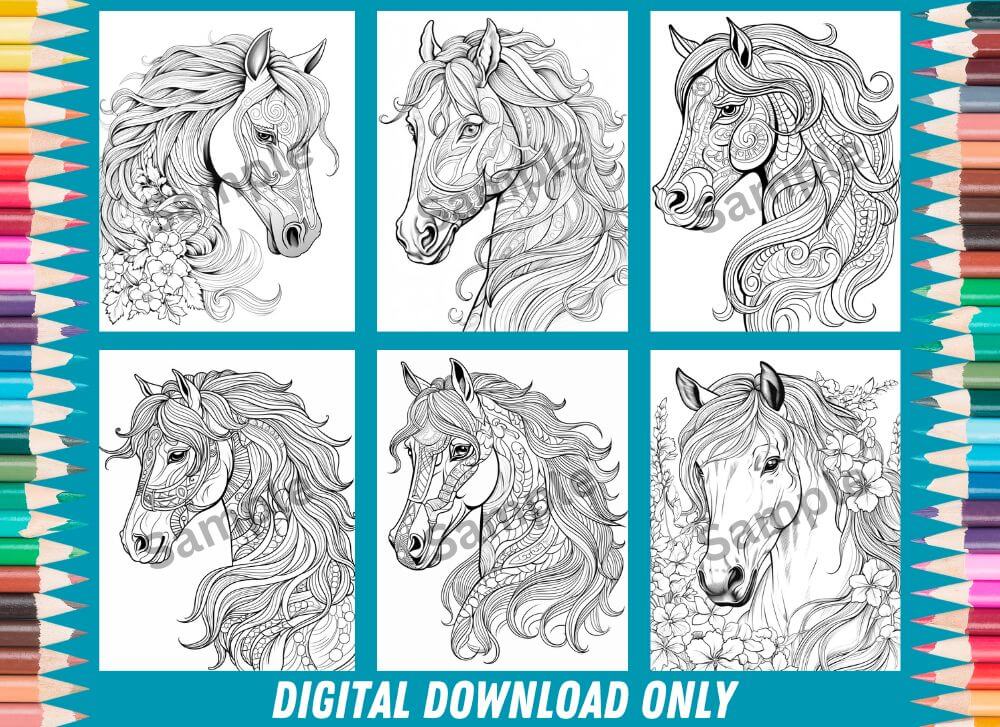 Horses coloring pages