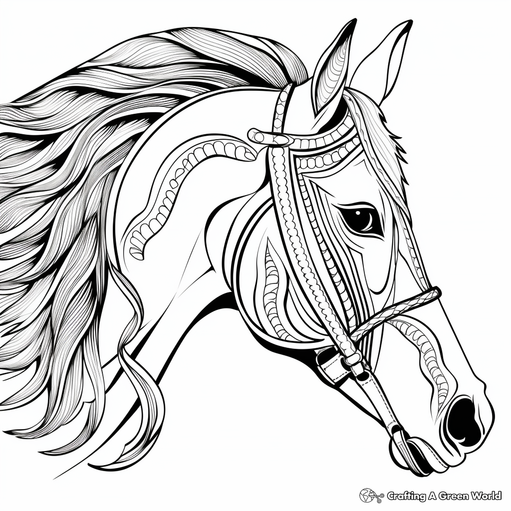 Horse head coloring pages