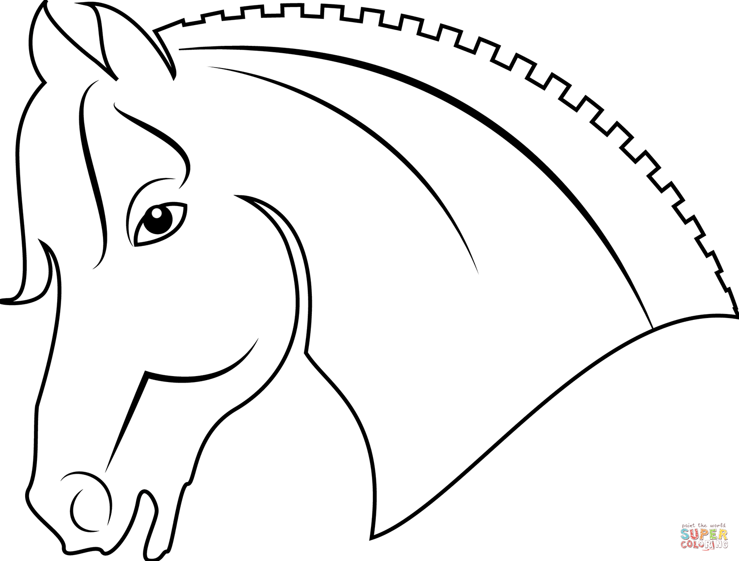 Horse head coloring page free printable coloring pages