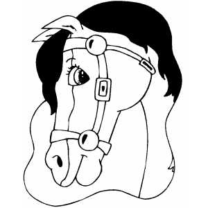 Beautiful horse head coloring page