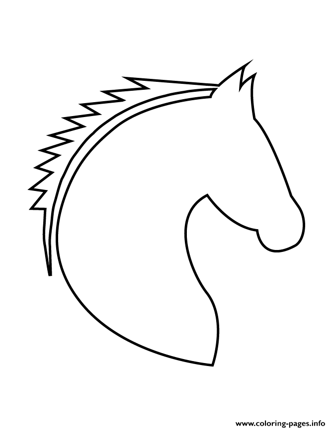 Horse head stencil coloring page printable