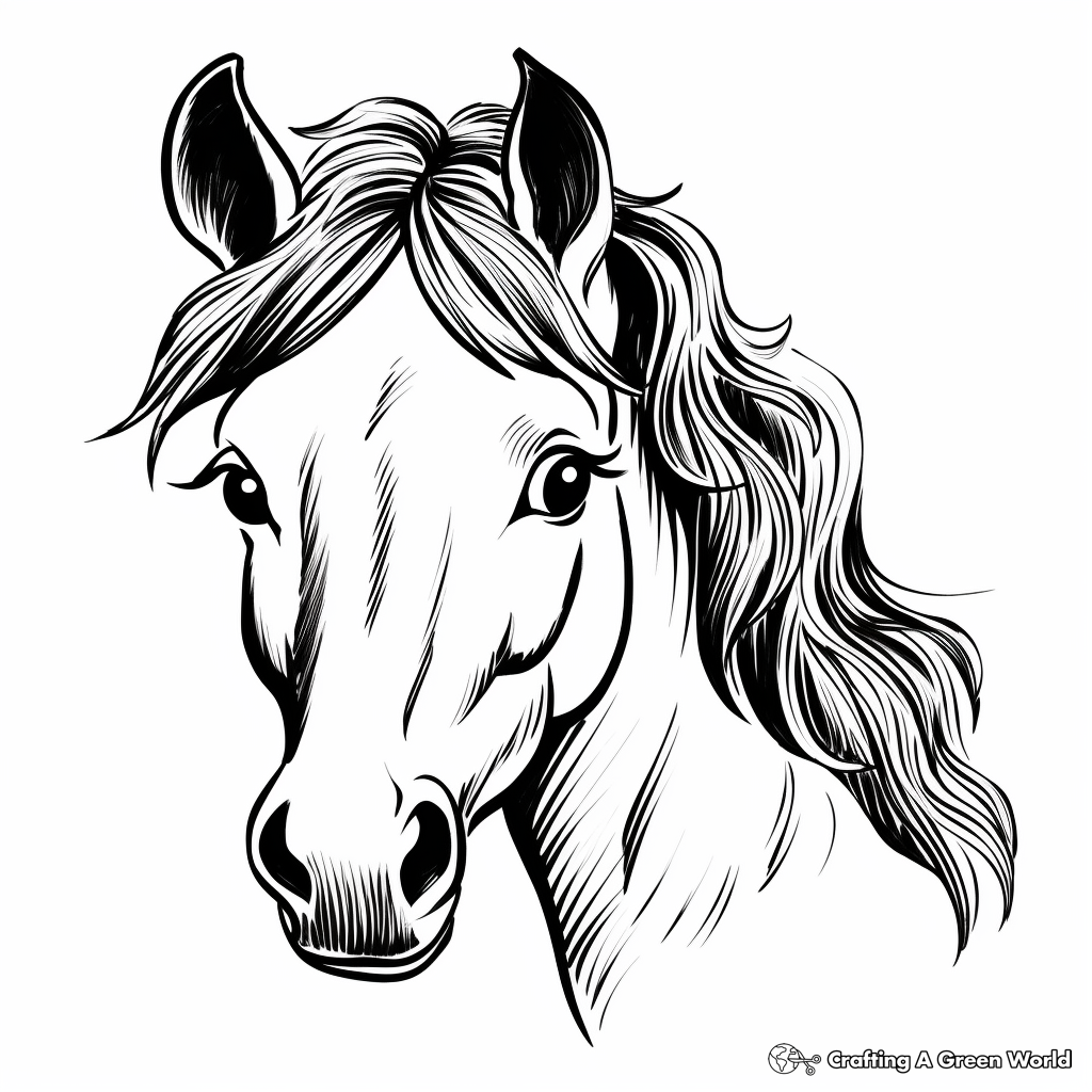 Horse head coloring pages