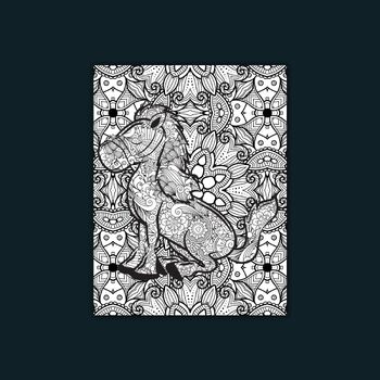 Printable horse mandala coloring sheets pages