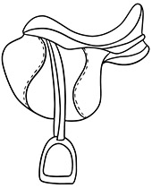 Free horseshoe coloring page