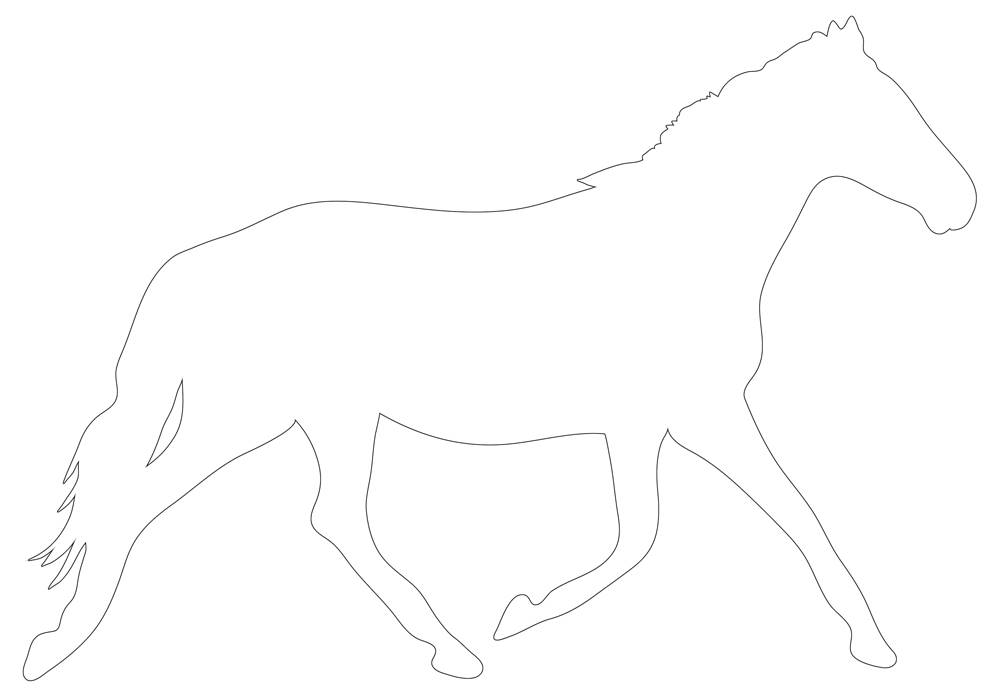 Horse coloring pages applique stencil outline free to print or download