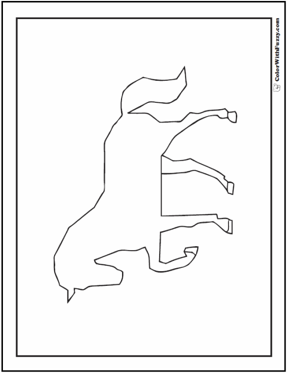 Horse coloring sheets outline silhouette