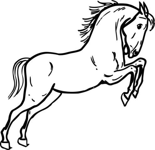 Jumping horse outline vector for free download