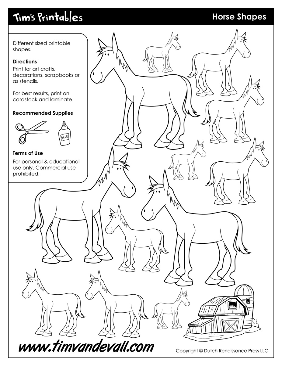 Horse templates â tims printables