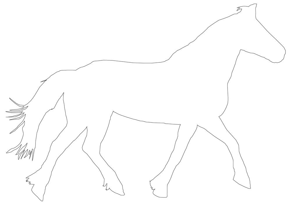 Horse coloring pages applique stencil outline free to print or download