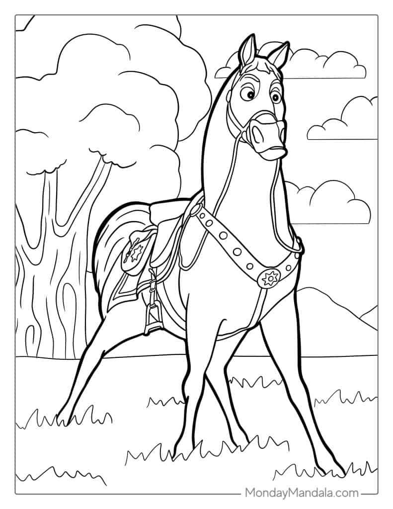 Tangled coloring pages free pdf printables