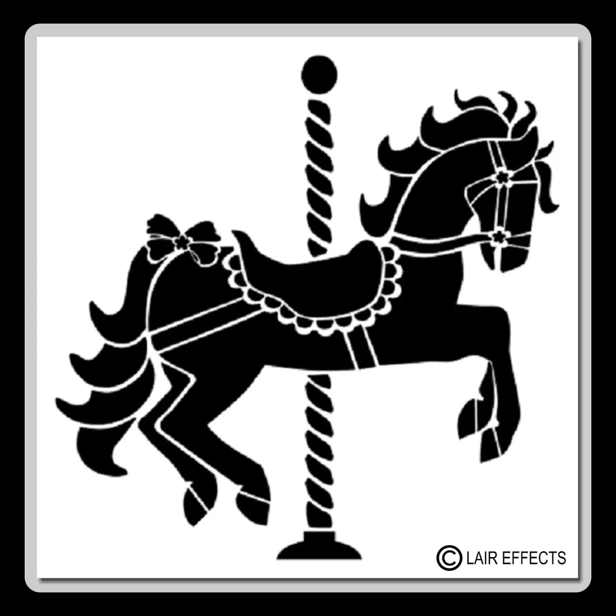 Carousel horse stencil template circus ridefairanimal available in fun sizes