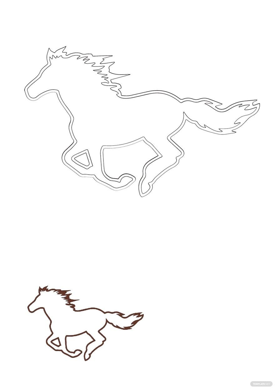 Free horse outline coloring page