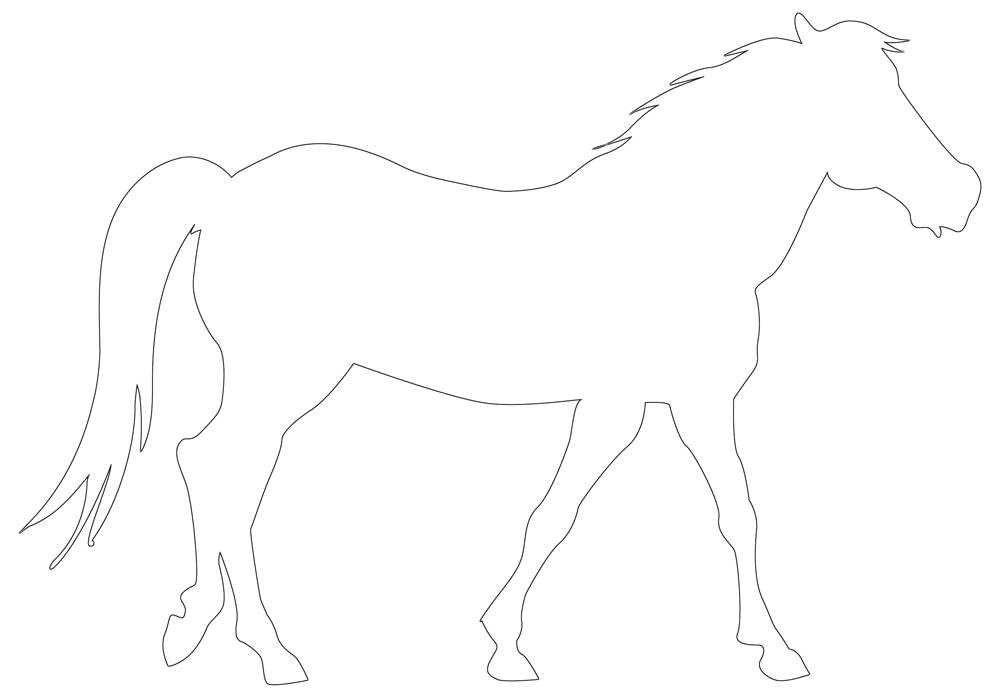 Horse coloring pages applique stencil outline free to print or download