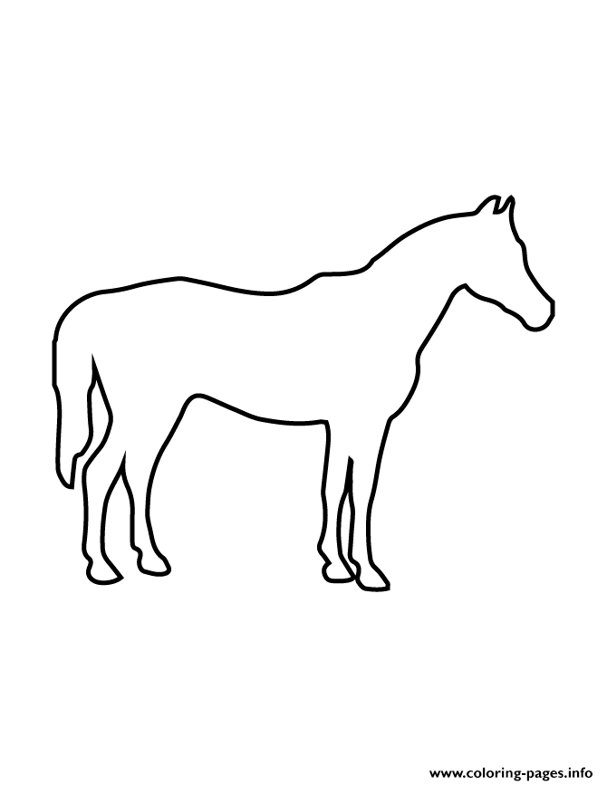 Horse stencil coloring page printable