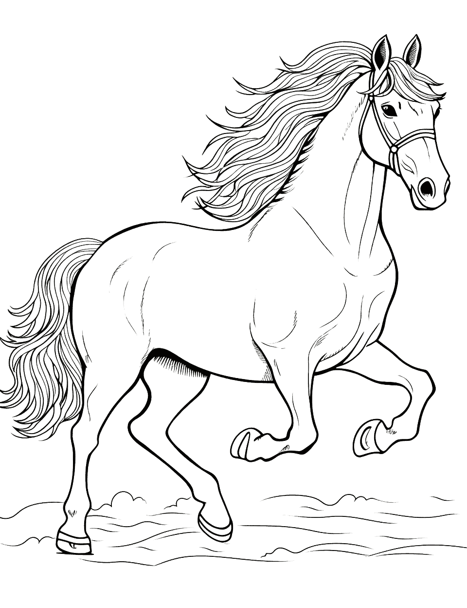 Horse coloring pages free printable sheets