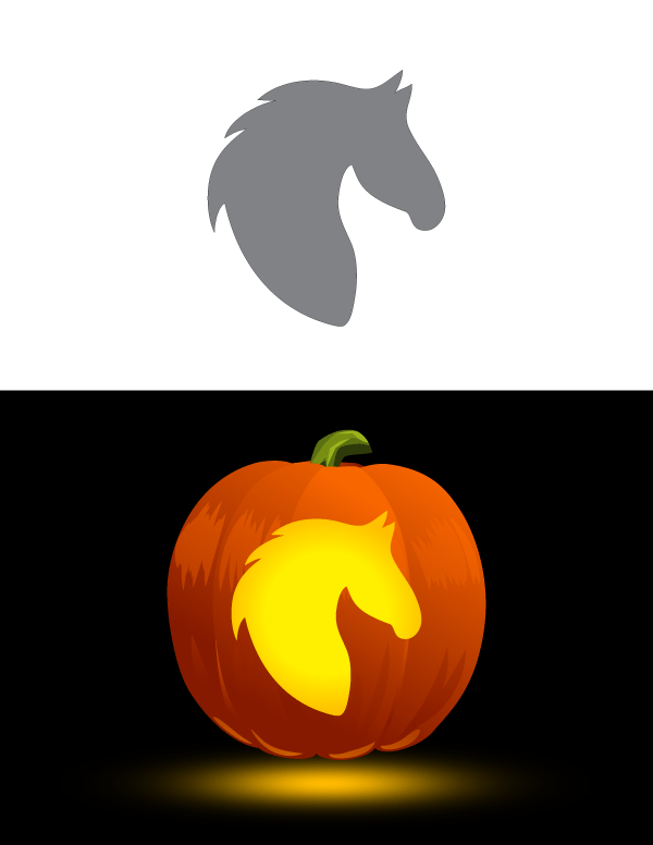 Printable horse head pumpkin stencil